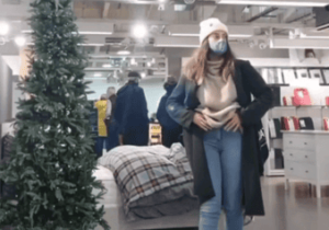 Risky Boobs Flash at IKEA